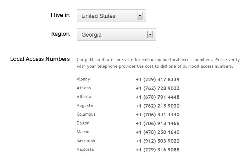 KeepCalling local access numbers